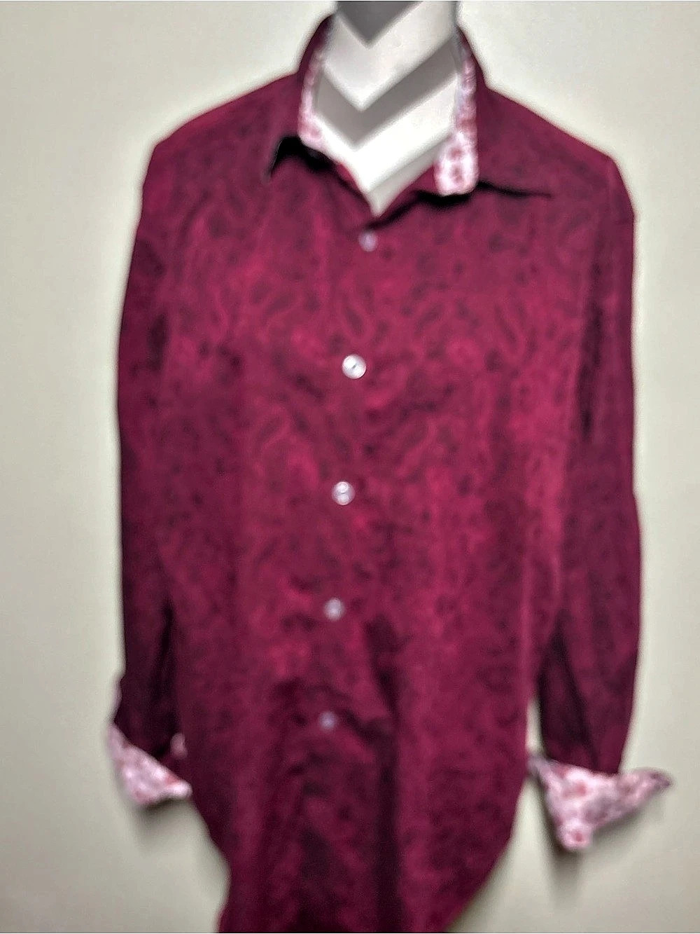 Ranch Creek Men's Paisley Button Down Burgundy 2XL